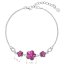 Strieborný náramok so Swarovski kryštálmi ružová kytička 33112.3 Fuchsia