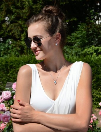 Súprava so Swarovski Elements vlnka menivá Krystal AB