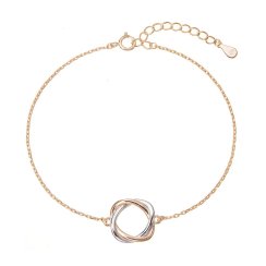 Pozlacený náramek dvoubarevný kroužek 63023