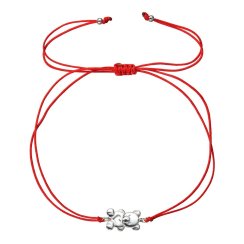 Kabbalah náramok so strieborným medvedíkom 13046.3 red