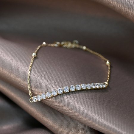 Pozlátený náramok so zirkónmi 13102.1