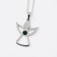 Ocelový náhrdelník anděl se Swarovski krystaly zelený 42043.3