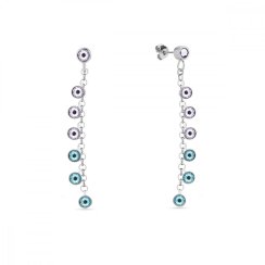 Náušnice tyrkysové se Swarovski Elements Milipedo KCROLO2038LTU Light Turquoise