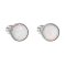 Stříbrné náušnice pecky se syntetickým opálem bílé kulaté 11001.3 White s. Opal