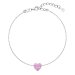 Stříbrný náramek se syntetickým opálem růžové srdce 13018.3 Pink s. Opal