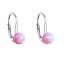 Stříbrné visací náušnice se syntetickým opálem růžové kulaté 11242.3 Pink s. Opal