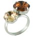 Prsten se Swarovski Elements křišťály Hnědý