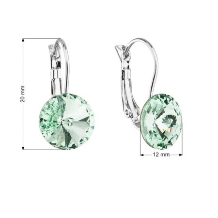 Náušnice Rivoli so Swarovski Elements Chrysolite 12 mm