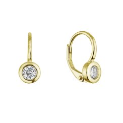 Pozlacené stříbrné náušnice kulaté se zirkonem 11617.1
