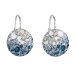 Stříbrné náušnice visací s krystaly Swarovski mix barev kulaté 31176.3 Ice Blue