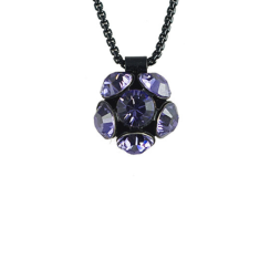 Náhrdelník sa Swarovski Elements kvetinka Fialový