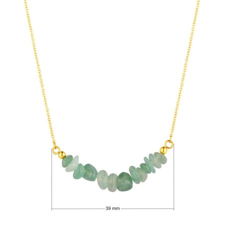 Náhrdelník s kamenem zelený avanturín 42037.3 ocel