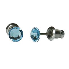 Náušnice so Swarovski Elements bodka Aqua 5 mm
