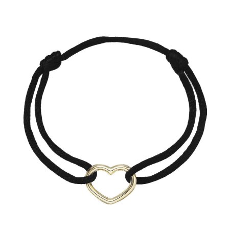 Kabbalah náramek s pozlaceným srdcem 13093.3 black