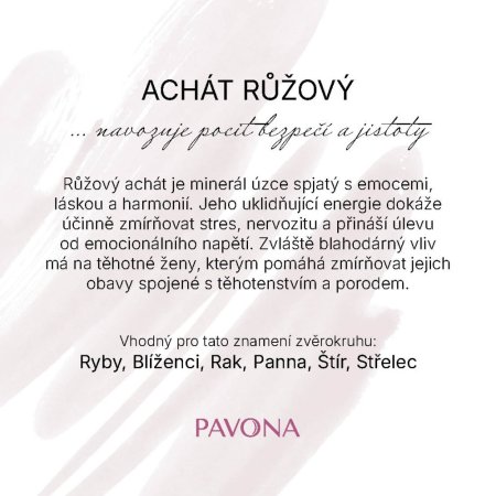 Náramok s minerálnymi kameňmi achát ružový 43056.3