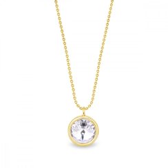 Náhrdelník čirý stříbrný pozlacený se Swarovski Elements Birthday Stone NBG1122SS29C Krystal - Duben