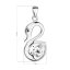 Strieborný prívesok s kryštálom Swarovski biela labuť 34237.1 Kryštál
