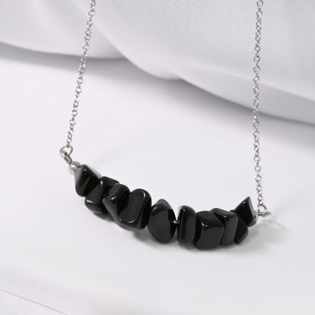 Náhrdelník s kouřovým křemenem 42037.3 ocel