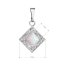 Stříbrný přívěsek se syntetickým opálem a křišťály Preciosa bílý kosočtverec 34260.1 white