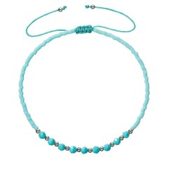 Textilní Miyuki náramek tyrkys 13037.3 turquoise