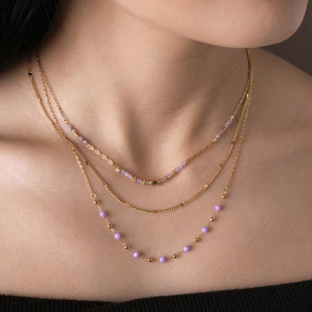 Náhrdelník ocelový s ametystem 42029.3