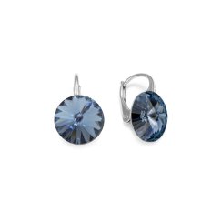 Náušnice tmavo modré Rivoli sa Swarovski Elements Sweet Candy K112212DB Denim Blue 12 mm