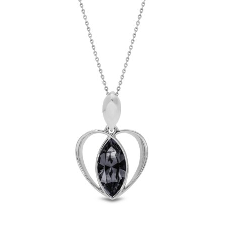 Náhrdelník černý se Swarovski Elements Velma NS422815SN Silver Night