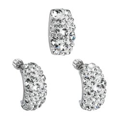Sada šperků s krystaly Swarovski náušnice a přívěsek bílý obdélník 39116.1 Krystal