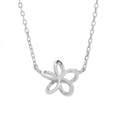 Strieborný náhrdelník s motívom kvety