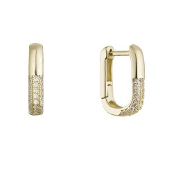 Pozlátené náušnice hranaté oválky 11782.1