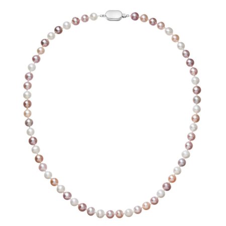 Perlový náhrdelník z riečnych perál so zapínaním z bieleho 14 karátového zlata 822004.3/9269B multi