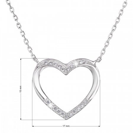 Stříbrný náhrdelník se zirkonem bílé srdce 12010.1