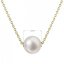 Pozlátený strieborný náhrdelník s pevnou bielou riečnou perlou na retiazke 22047.1 Au plating