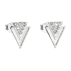 Stříbrné náušnice pecka s krystaly Swarovski bílé 31226.1 Krystal