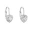 Stříbrné náušnice visací se zirkonem bílé srdce 11216.1