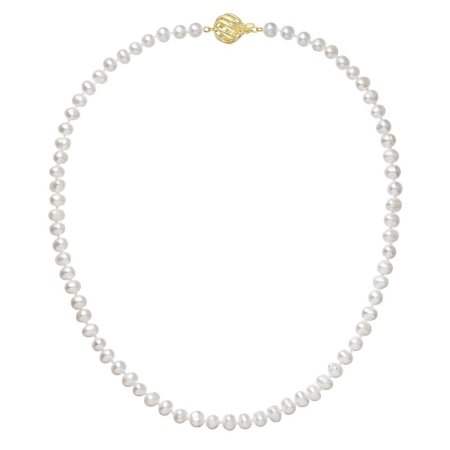 Perlový náhrdelník z riečnych perál so zapínaním zo 14 karátového zlata 922001.1/9264A biely