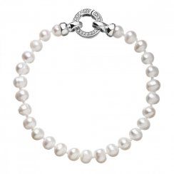 Perlový náramok z pravých riečnych perál biely 23001.1