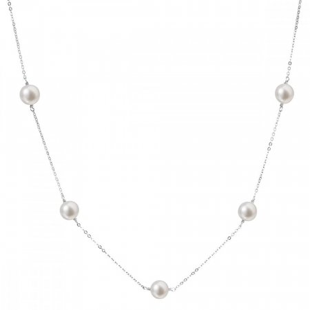 Perlový náhrdelník z pravých riečnych perál biely 22015.1