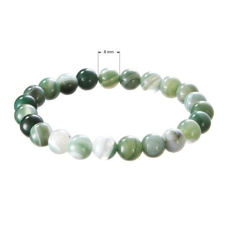 Náramek s minerálními kameny achát zelený 43056.3