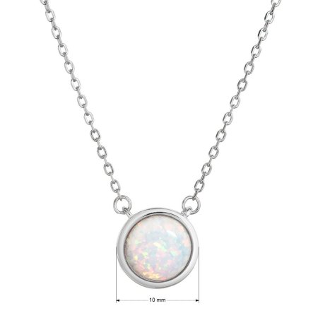 Náhrdelník so syntetickým bielym opálom okrúhly 12065.1 white