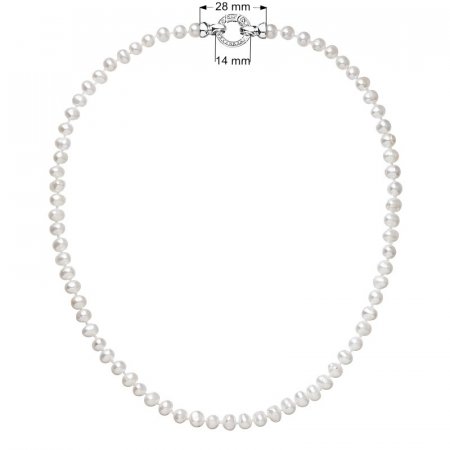 Perlový náhrdelník z pravých říčních perel bílý 22001.1