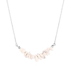 Náhrdelník s kameňom biely howlit 42037.1 oceľ