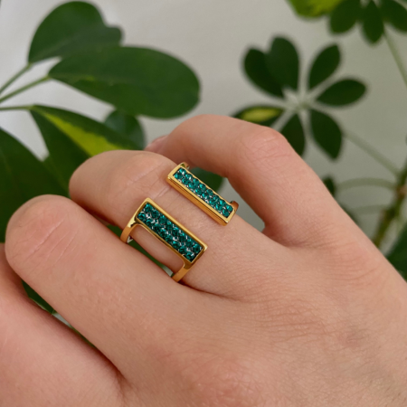 Prsteň zelený sa Swarovski Elements Radiance PGFMP2EM Emerald