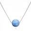 Stříbrný náhrdelník se syntetickým opálem světle modrý kulatý 12044.3 Lt. Blue s. Opal