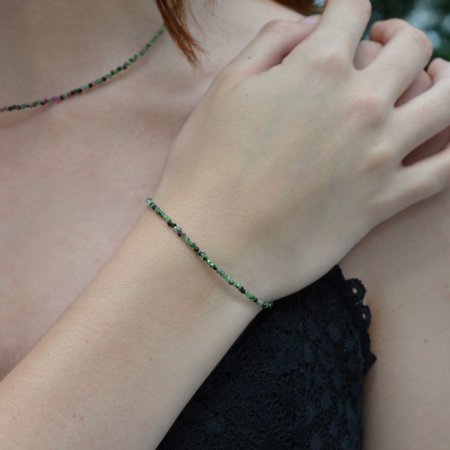 Náramok z pravého achátu 43055.3 oceľ