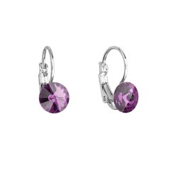 Náušnice Rivoli se Swarovski Elements tmavě fialová Amethyst 8 mm