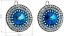 Stříbrné náušnice visací s krystaly Swarovski modré kulaté-rivoli 31208.5 Bermuda Blue