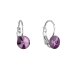 Náušnice Rivoli so Swarovski Elements tmavo fialová Ametyst 8 mm