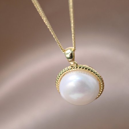 Pozlacený náhrdelník s říční perlou 22050.1