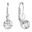 Stříbrné náušnice visací s krystaly Swarovski bílé kulaté 31112.1 Krystal